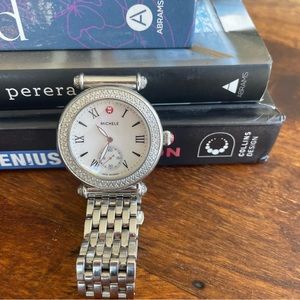 Genuine Michele “Caber” Diamond Watch 38mm. Round mother of pearl face